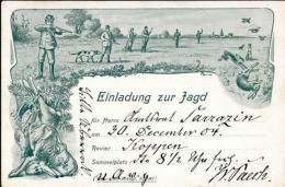 Jagd Einladung Jäger Hund  1904 I-II Chasse Chien - Caccia