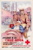 Rotes Kreuz Barcelona  Spanien Sign. Antoli Fabrik Auto  Künstlerkarte I-II - Red Cross