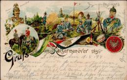 Kaisermanöver Minden Und Kronsberg Lithographie 1898 I-II (Marke Entfernt) - Uniforms