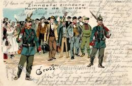 Militär, Gruss, Farbig (Zinndera! Zinndera! Kumme De Soldate!, Bayern 5 Pf Wappen, K1 "GERMERSHEIM 20 JAN 00", Nach - Unclassified