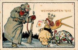 WK I Weihnachten Soldat Pickelhaube  Künstlerkarte 1915 I-II (fleckig) Noel - Ohne Zuordnung