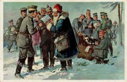 Weihnacht Im Feld WK I Weihnachtsmann Soldaten Künstlerkarte 1916 I-II Pere Noel - Non Classificati