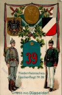 Regiment Düsseldorf (4000) Nr. 39 Niederrheinisches Füsilier Regt. Prägedruck I-II - Regiments