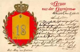 Regiment Nr. 18 Inf. Regt. Von Grolman Prägedruck 1903 I-II - Regimente