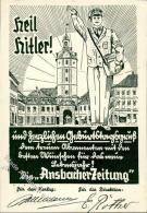 HEIL HITLER! - Propagandakarte D. ANSBACHER ZEITUNG I - Unclassified