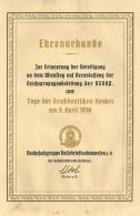 WK II Ehrenurkunde Zur Erinnerung Der Beteiligung An Dem Wienflug... Tag Des Großdeutschen Reiches Am 9. April 193 - Unclassified
