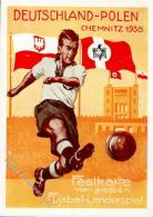 WK II Fußball Länderspiel Deutschland Polen 1938 Künstler-Karte I-II - Unclassified