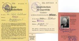 WK II Kleines Konvolut 9 Teile Mit Dokumenten Und Belegen U.a. Lebensmittelmarken Feldpost I-II - Unclassified