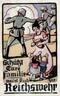 WK II Reichswehr Schütz Eure Familie Sign. Crede Künstler-Karte I-II - Unclassified
