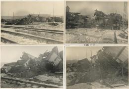 WK II Tübingen (7400) Zerstörter Bahnhof Lot Mit 4 Fotos 8x5 Cm I-II (Klebereste RS) - Non Classés