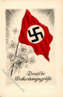 RADIERUNG-Propagandakarte WK II - DEUTSCHE GEBURTSTAGSGRÜSSE" I" - Ohne Zuordnung