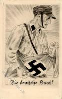 Die DEUTSCHE SAAT!" WK II - Seltene Radierung-S.A.-Propaganda-Ak 1934 I R!" - Unclassified