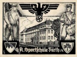 FÜRTH,Bayern WK II - S.A.-SPORTSCHULE FÜRTH - Marke Entfernt Dünne Stelle II" - Unclassified