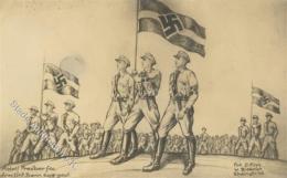 NSDAP - WIESBADEN-BIEBRICH WK II  Unter Bann 80 Marschiert" Sign. Adolf Presber I-II" - Unclassified