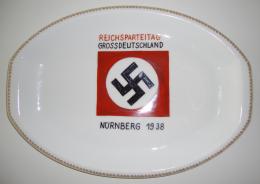 Reichsparteitag Nürnberg (8500) 1938 WK II Porzellanplatte Bavaria 40 X 28 Cm I-II - Ohne Zuordnung