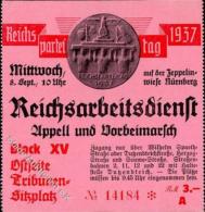 RP NÜRNBERG 1937 WK II - Eintrittskarte  I - Zonder Classificatie