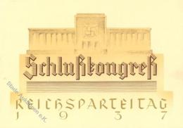 RP NÜRNBERG 1937 WK II - Seltene Geprägte Klapp-Eintrittskarte Zum SCHLUSSKONGRESS" I R!" - Ohne Zuordnung