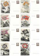 Propaganda WK II Ganzsache Serie Mit 8 Künstler-Karten Sign. Axter-Heudtlaß I-II - Unclassified