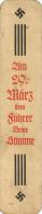 Propaganda WK II Lesezeichen Am 29. März Dem Führer Deine Stimme I-II (fleckig) - Unclassified