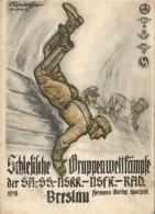 Propaganda WK II Schlesische Gruppenwettkämpfe Der SA SS NSKK NSfK RAD Breslau Herman Göring Sportfeld Sign. K - Ohne Zuordnung