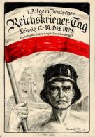 Propaganda WK II Sign. Radebeul 1. Allg. Deutscher Reichskrieger Tag Schwarz-Weiß-Rot Künstlerkarte I-II - Zonder Classificatie
