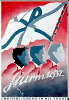 Propaganda WK II Sturm 1932 Christusjugend In Die Front Sign. Sollner, Kamin Künstler-Karte I-II (Ecke Abgestossen) - Non Classés