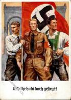 Propaganda WK II Und Ihr Habt Doch Gesiegt 1938 Sign. Eber, Elk Künstler-Karte I-II (Ecke Abgestossen) - Unclassified