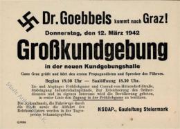 Propaganda WK II WK II Dr. Goebbels Großkundgebung Flugblatt AK Format I-II - Ohne Zuordnung