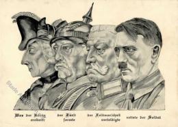 Hitler Hindenburg Bismarck Und Friedrich Der Grosse Sign. Unkel, R. Künstler-Karte I-II - Unclassified
