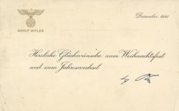 Hitler Weihnachtsgruss Mit Unterschrift 1941 II (Eckbug, Fleckig, Reißnageldruck) - Non Classés