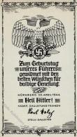 Hitler WK II Flugblatt Gauleitung Franken  I-II - Non Classés