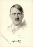 Hitler WK II Sign. Denzel, E. Künstlerkarte I-II - Non Classés