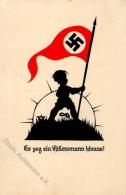 HJ-Scherenschnitt-Ak - Es Zog Ein Hitlersmann Hinaus!" I" - Unclassified