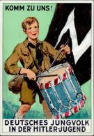 WK II HJ Hitler Junge Mit Trommel  Künstler-Karte I- - Ohne Zuordnung