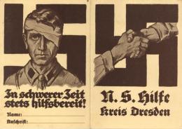 N.S.HILFE Kreis DRESDEN - Klapp-Mitgliedskarte Mit Beitragsmarken 1933 I Selten! - Unclassified