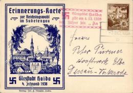 SUDETENLAND-BEFREIUNG - GLASSTADT HAIDA 1938 Mit S-o  I - Ohne Zuordnung