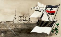 Marine WK I SMS Scharnhorst Schwarz-Weiss-Rot Foto AK I-II - Unclassified