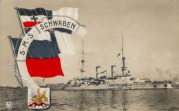 Marine WK I SMS Schwaben Schwarz-Weiss-Rot Foto AK 1914 I-II - Unclassified