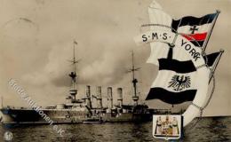 Marine WK I SMS York Schwarz-Weiss-Rot  Foto AK 1913 I-II - Non Classificati