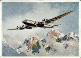 Flugzeug Vor 1945 Sign. Matejko, Theo Focke Wulf Condor über Den Alpen Künstlerkarte I-II Aviation - Ohne Zuordnung