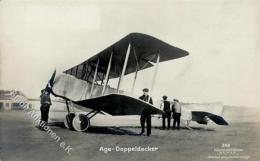 Sanke, Flugzeug 345 Ago Doppeldecker Foto AK I-II Aviation - Non Classificati