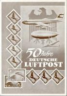 Flugpost 50 Jahre Deutsche Luftpost Lufthansa Zeppelin I-II Dirigeable - Non Classificati