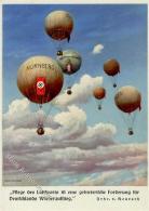 Ballon WK II Sign. Schmidt, Hans Gordon Bennett Ausscheidungsfahrt Künstlerkarte I-II - Unclassified