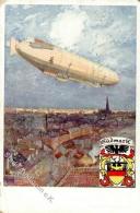 Zeppelin Sign. Watz, Danil Südmark Künstlerkarte 1912 I-II (Ecke Abgestossen) Dirigeable - Airships