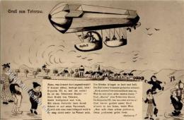 Zeppelin Teterow Luftschiff Z III Karikatur I-II Dirigeable - Dirigibili