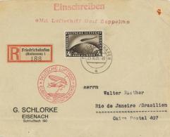 ZEPPELINBRIEF 1935 - Sieger 326 Aa Mit DR 424 EF, R-Brief Unten Waager. Gefaltet! - Ohne Zuordnung