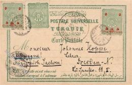 Türkei Philatelie Souvenir De Salonique 1900 2x 5 Paras Überdruckmarken Zus. Mit 10 Paras, Entwertet Mit Arabi - Non Classificati