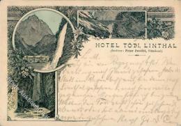 Vorläufer Schweiz Hotel Tödi - LINTHAL", 1898, I" - Unclassified