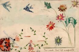 Briefmarken Collage Blumen Vögel I-II (fleckig) - Ohne Zuordnung