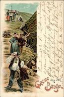 Gruss Aus Den Bergen Lithographie 1901 I-II Montagnes - Unclassified